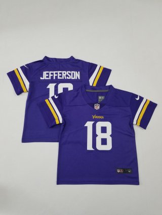 Minnesota Vikings #18 Justin Jefferson Purple toddler jersey