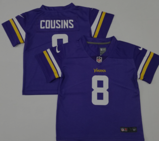 Minnesota Vikings 2022 #8 Kirk Cousins purple toddler jersey