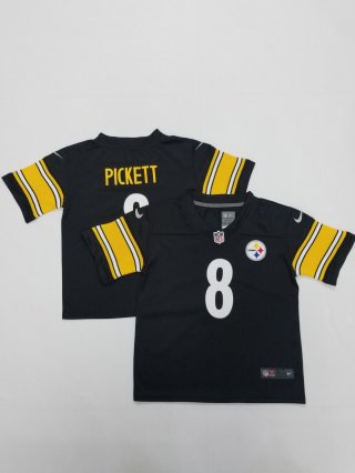 Pittsburgh Steelers #8 Kenny Pickett Black toddler jersey