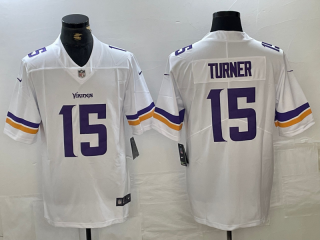 Minnesota Vikings #15 Dallas Turner white 2024 Draft F.U.S.E Vapor Football Stitched