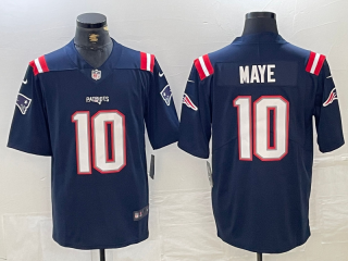 New England Patriots #10 Drake Maye Navy 2024 Draft F.U.S.E. Vapor Limited Football