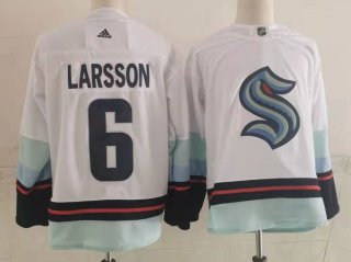 Men's Seattle Kraken #6 Adam Larsson White Stitched Jersey