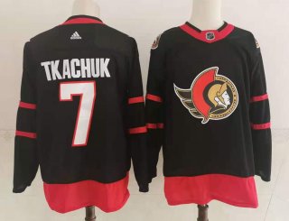 Men's Ottawa Senators #7 Brady Tkachuk Black Stitched Jersey