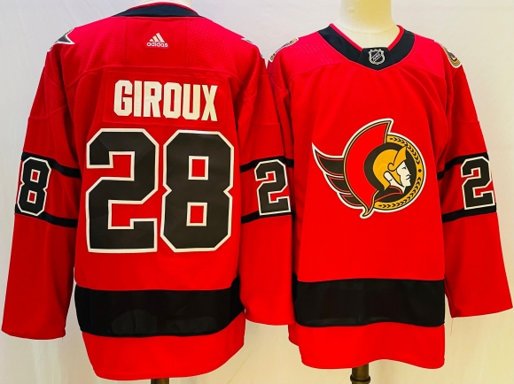 Men's Ottawa Senators #28 Claude Giroux red Stitched Jersey