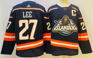 Men's New York Islanders #27 Anders Lee Navy 202223 Reverse Retro Stitched Jersey