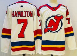 Men's New Jersey Devils #7 Dougie Hamilton white jersey