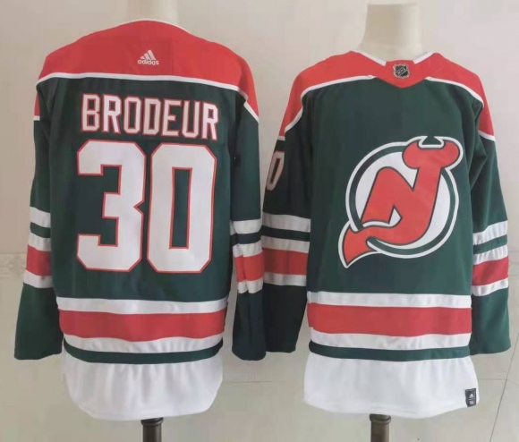 Men's New Jersey Devils #30 green Stitched Jersey