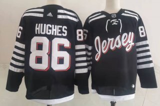 Men's New Jersey Devils #86 Jack Hughes black Stitched Jersey