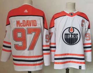 Men's Edmonton Oilers #97 Connor McDavid White Stitched Jersey