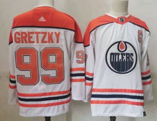 Men's Edmonton Oilers #99 Wayne Gretzky white Stitched Jersey