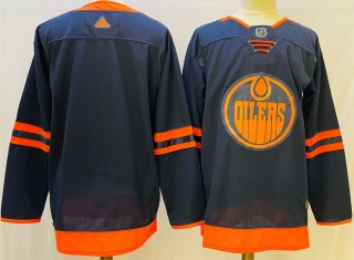 Men's Edmonton Oilers Blank Navy Stitched Jersey