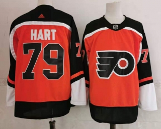 en's Philadelphia Flyers #79 Carter Hart Orange Reverse Retro Stitched NHL Jersey