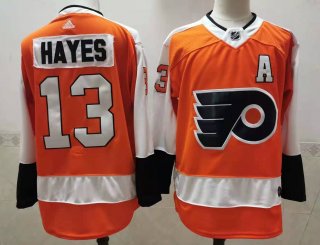 Men's Philadelphia Flyers #13 Kevin Hayes orange Stitched Jersey