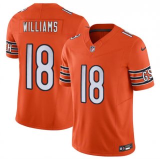 Chicago Bears #18 Caleb Williams Orange 2024 Draft F.U.S.E. Vapor Football Stitched