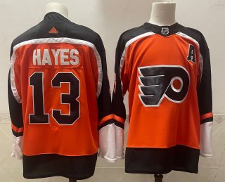 Men's Philadelphia Flyers #13 Kevin Hayes Orange Reverse Retro Stitched Jersey