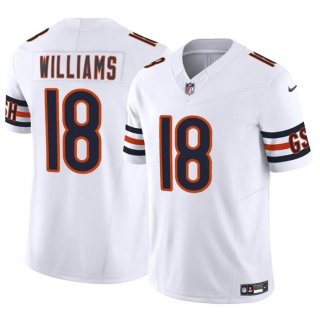 Chicago Bears #18 Caleb Williams White 2024 Draft F.U.S.E. Vapor Football Stitched