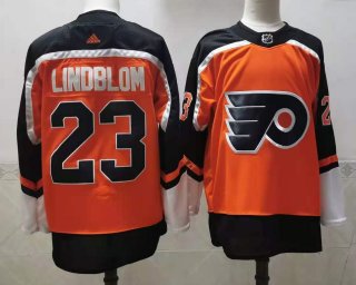 Men's Philadelphia Flyers #23 Oskar Lindblom Orange jersey