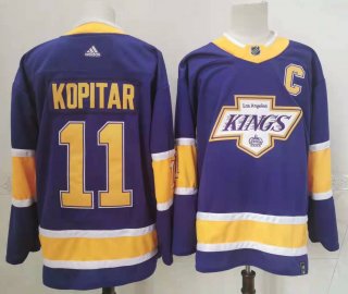 Men's Los Angeles Kings #11 purple Stitched Jersey
