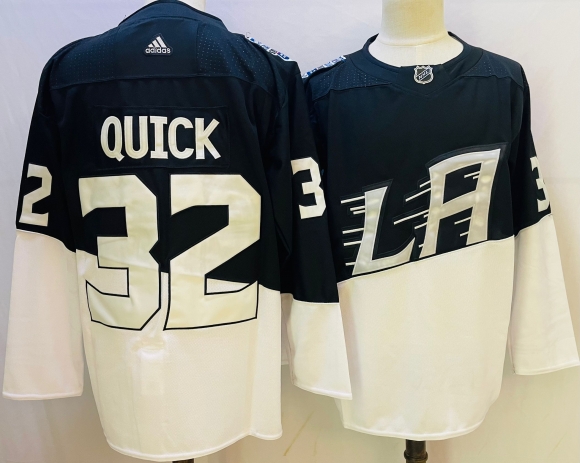 Men's Los Angeles Kings #32 Jonathan Quick black white jersey