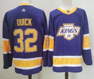Men's Los Angeles Kings #32 Jonathan Quick purple jersey