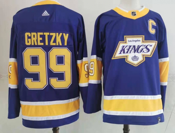 Men's Los Angeles Kings #99 Wayne Gretzky purple jersey