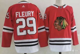 Men's Chicago Blackhawks #29 Marc-Andre Fleury red Stitched Jersey