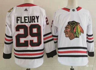 Men's Chicago Blackhawks #29 Marc-Andre Fleury white Stitched Jersey
