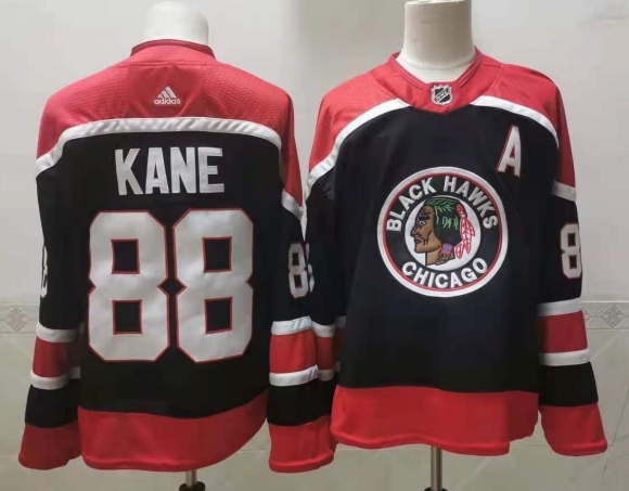 Men's Chicago Blackhawks #88 Patrick Kane black jersey 3