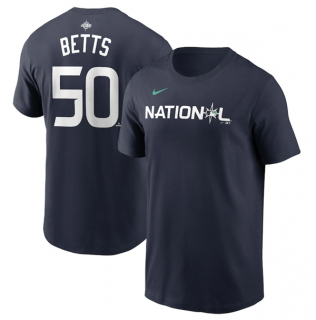Los Angeles Dodgers #50 Mookie Betts Navy 2023 All-Star Name & Number T-Shirt