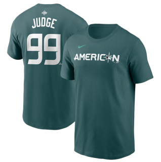 New York Yankees #99 Aaron Judge Teal 2023 All-Star Name & Number T-Shirt
