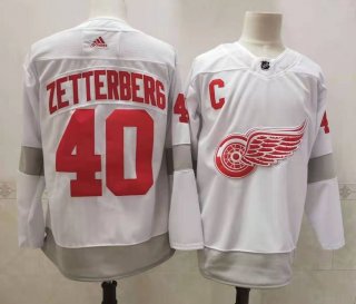 Men's Detroit Red Wings #40 White 2020 21 Reverse Retro Stitched Jersey