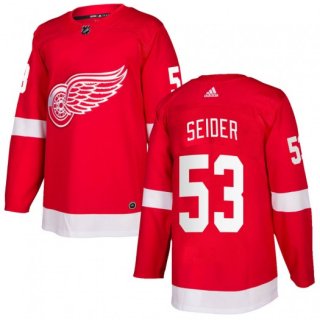Men's Detroit Red Wings #53 Moritz Seider Red Stitched Jersey