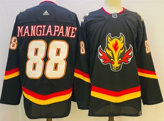 Men's Calgary Flames #88 Andrew Mangiapane 2020 21 Black Reverse Retro Stitched