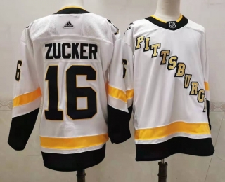 Men's Pittsburgh Penguins #16 Jason Zucker 2021 Reverse Retro White Stitched NHL Jersey