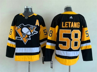 Men's Pittsburgh Penguins #58 Kris Letang Black Stitched Jersey