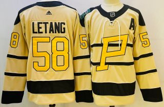 Men's Pittsburgh Penguins #58 Kris Letang Cream 2023 Winter Classic Stitched Jersey 2