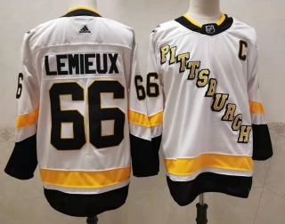 Men's Pittsburgh Penguins #66 Mario Lemieux 2021 Reverse Retro White Stitched NHL Jersey