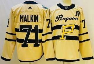 Men's Pittsburgh Penguins #71 Evgeni Malkin 2021 Reverse Retro White Stitched NHL Jersey 2
