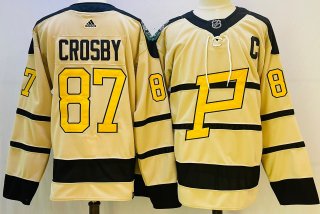 Men's Pittsburgh Penguins #87 Sidney Crosby Cream 2023 Winter Classic Stitched Jersey 2