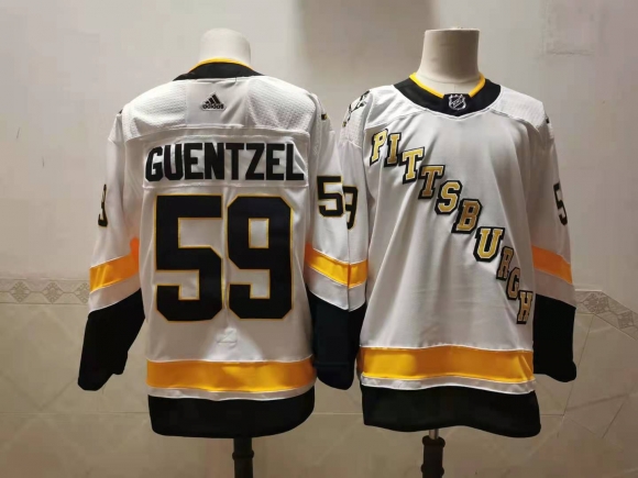 Pittsburgh Penguins #59 Jake Guentzel 2021 Reverse Retro White Stitched NHL Jersey
