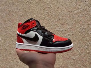 Jordan 1 white black red youth shoes