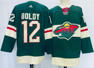 Men's Minnesota Wild #12 Matt Boldy Green Stitched Jersey