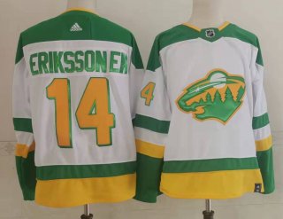 Men's Minnesota Wild #14 Joel Eriksson Ek white Stitched Jersey