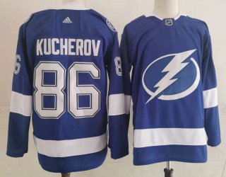 Men's Tampa Bay Lightning #86 Nikita Kucherov all blue stitched jersey