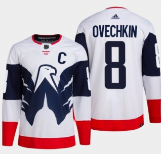 Men's Washington Capitals #8 Alex Ovechkin White Navy Stadium Series Stitched Jersey