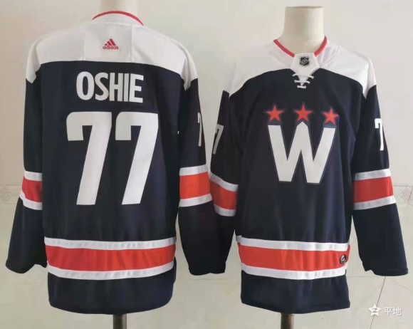 Men's Washington Capitals #77 T.J. Oshie Navy Pro Stitched Jersey