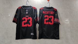 San Francisco 49ers #23 Christian McCaffrey 2023 new collar black jersey