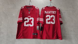 San Francisco 49ers #23 Christian McCaffrey 2023 new collar red jersey