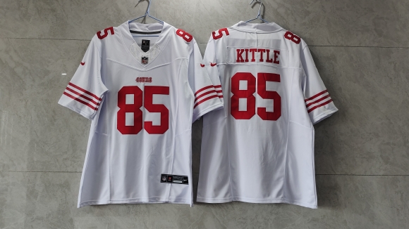 San Francisco 49ers #85 Christian McCaffrey 2023 new collar white jersey