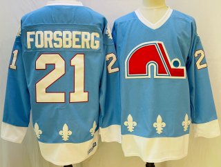 Men's Colorado Avalanche #21 Peter Forsberg Blue Stitched Jersey